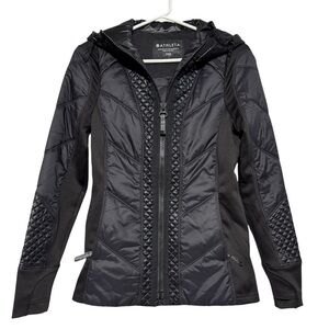 Athleta Rock Ridge PrimaLoft Jacket Coat Women Size XXS Hooded Puffer Black